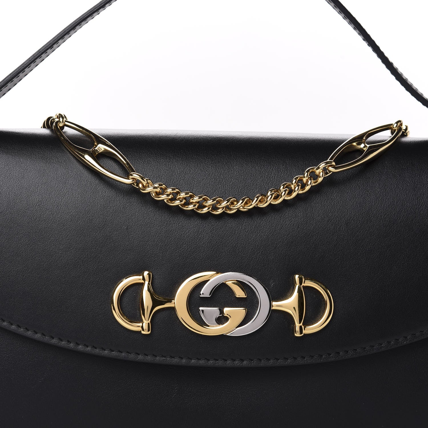 Gucci Smooth Calfskin Small Zumi Top Handle Shoulder Bag Black 17 of 17