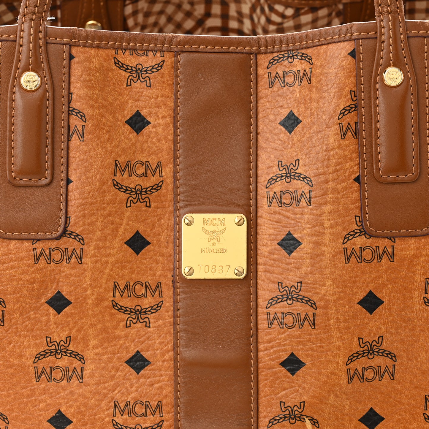 Visetos Large Liz Reversible Shopper Tote Cognac