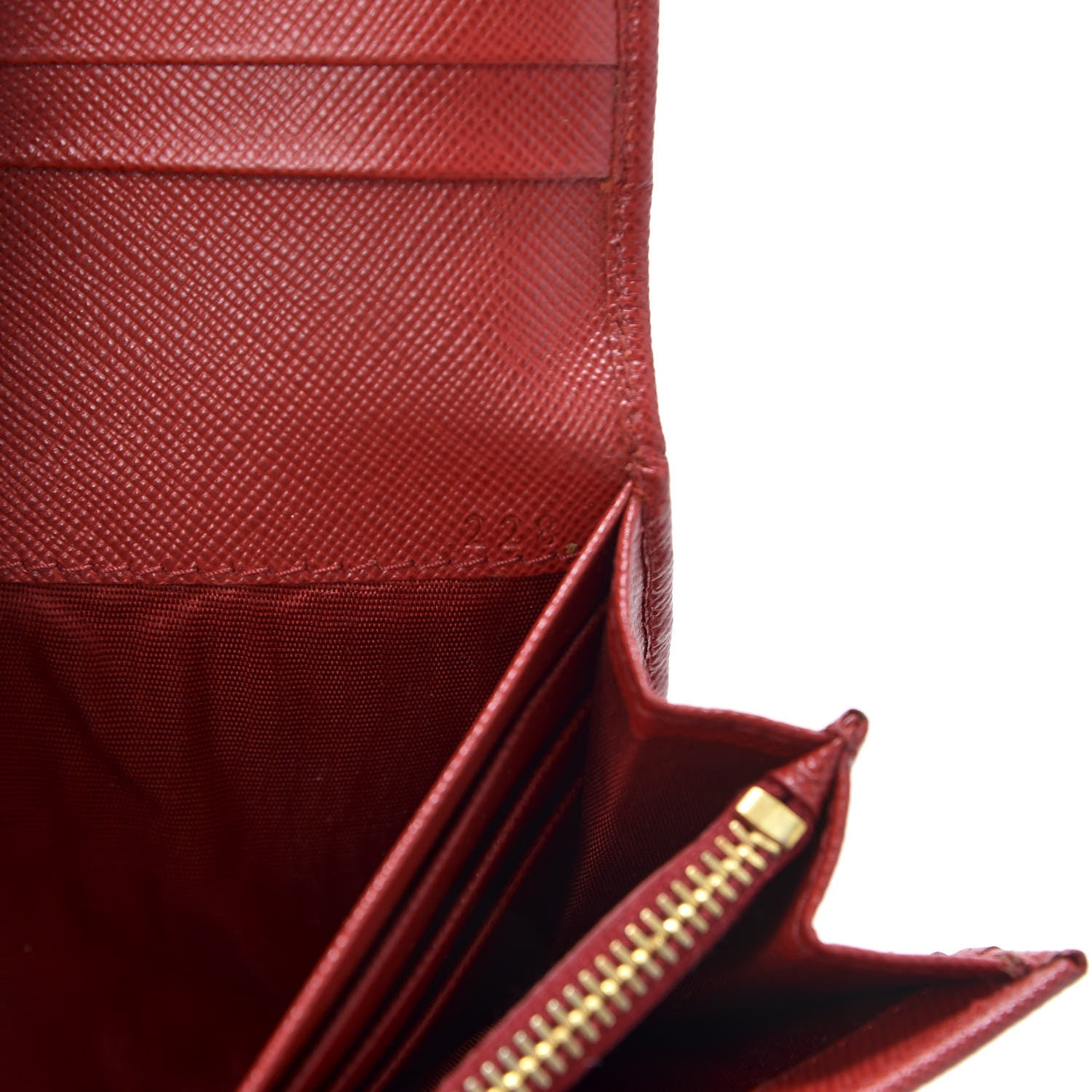 Prada Saffiano Triangle Continental Flap Wallet Fuoco 9 of 9