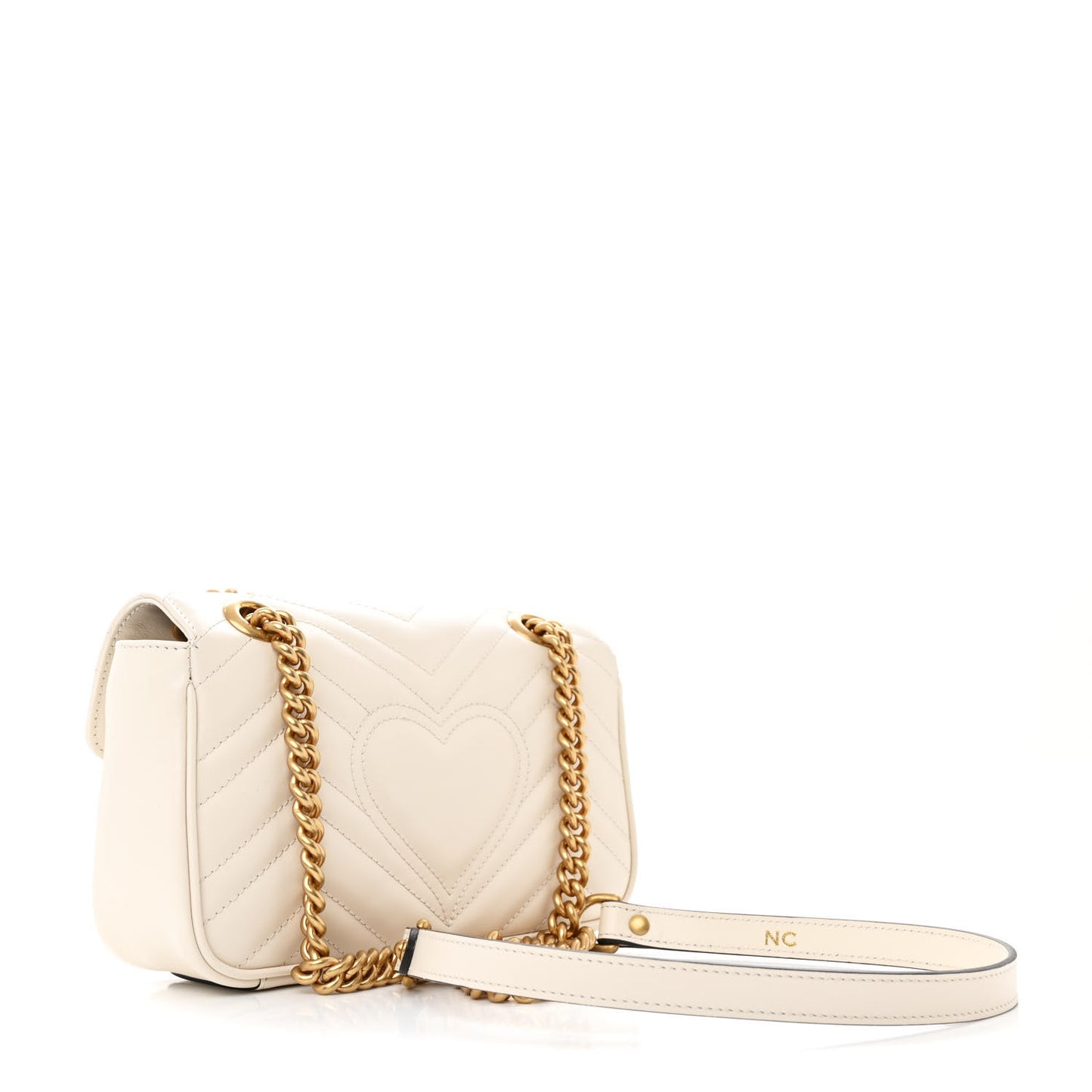 Calfskin Matelasse Mini GG Marmont Shoulder Bag White