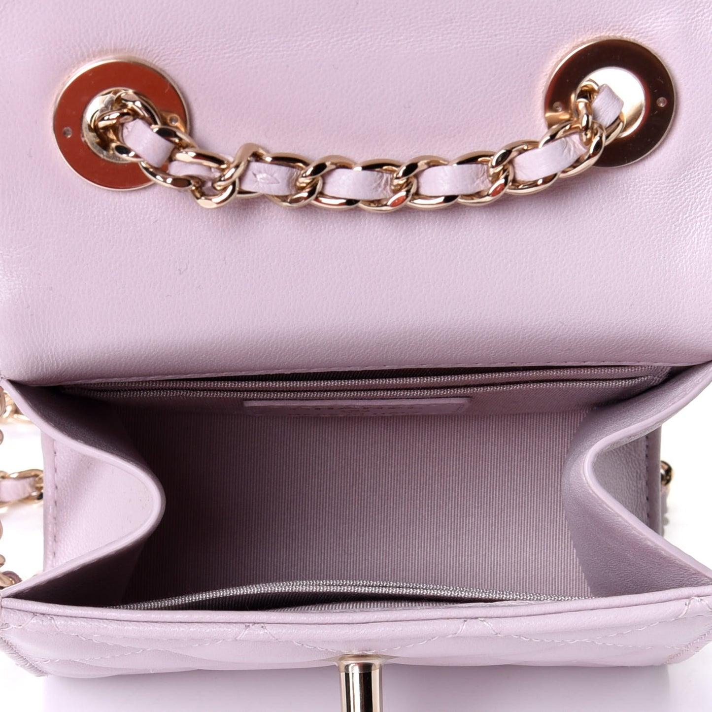 Lambskin Quilted Mini Trendy CC Clutch With Chain Lilas Lilac