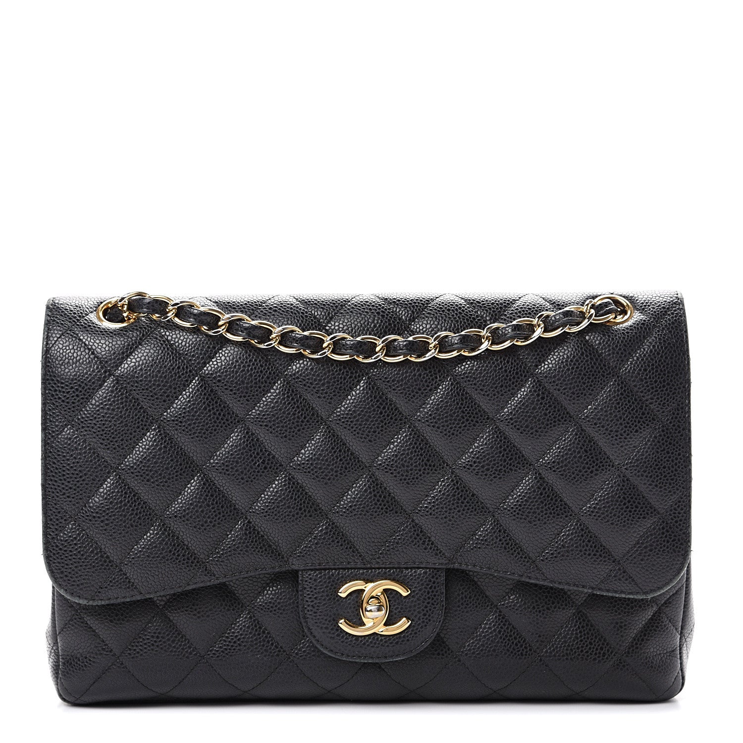 Chanel Caviar Quilted Jumbo Double Flap Black 1 of 17