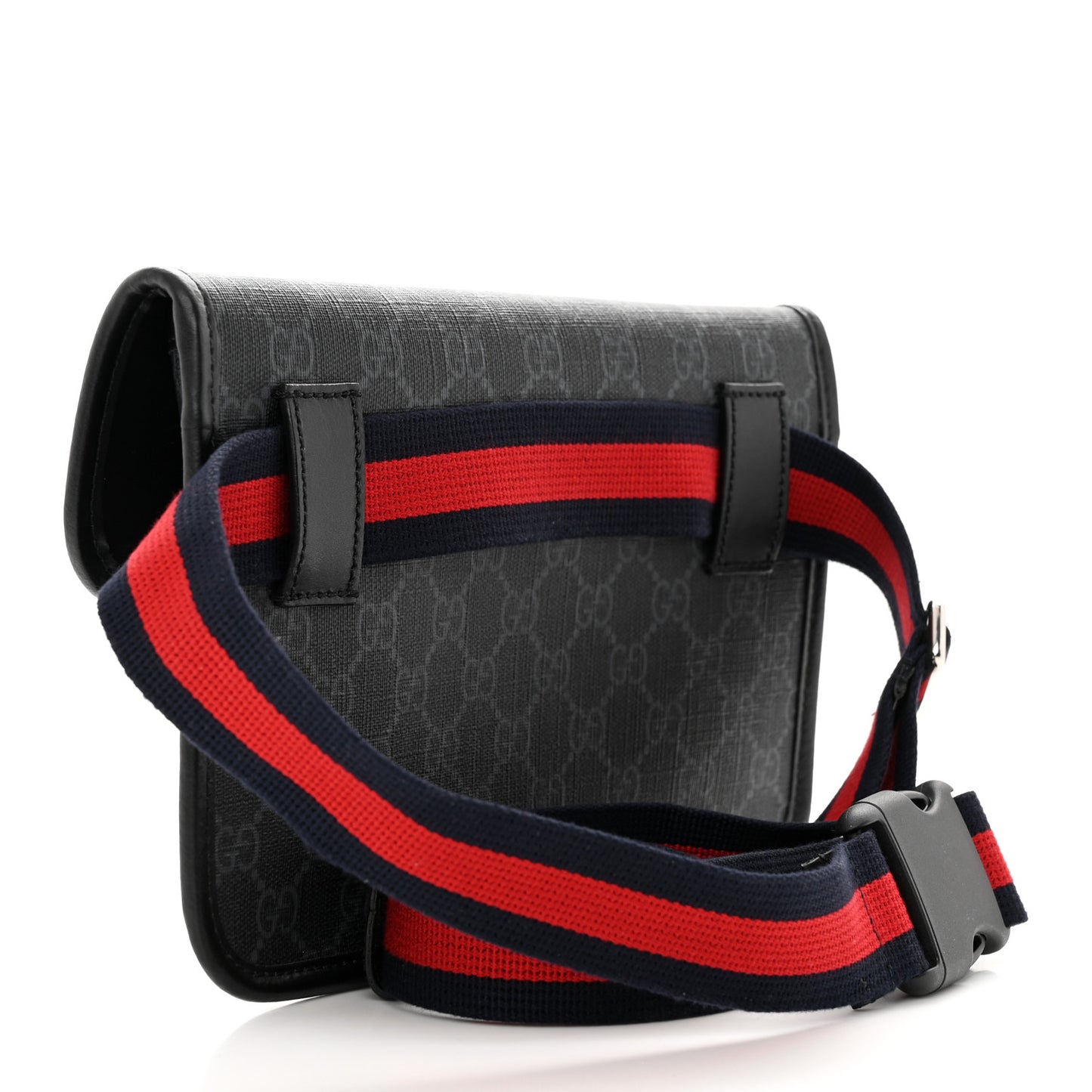 GG Supreme Monogram Web Slim Belt Bag Black Grey