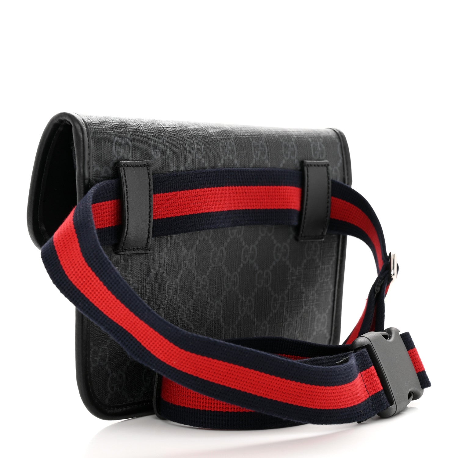 Gucci GG Supreme Monogram Web Slim Belt Bag Black Grey 3 of 14
