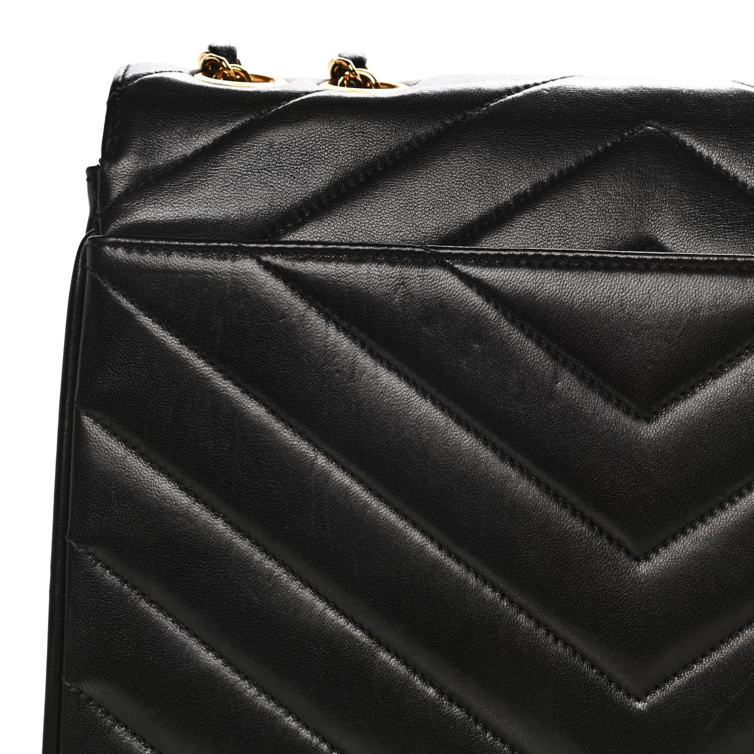 Chanel Lambskin Quilted Chevron Small Single Flap Black 19 of 19