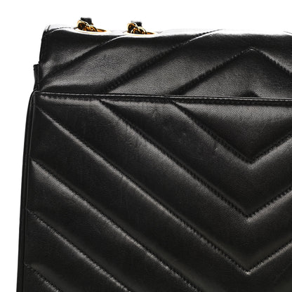 Chanel Lambskin Quilted Chevron Small Single Flap Black 19 of 19