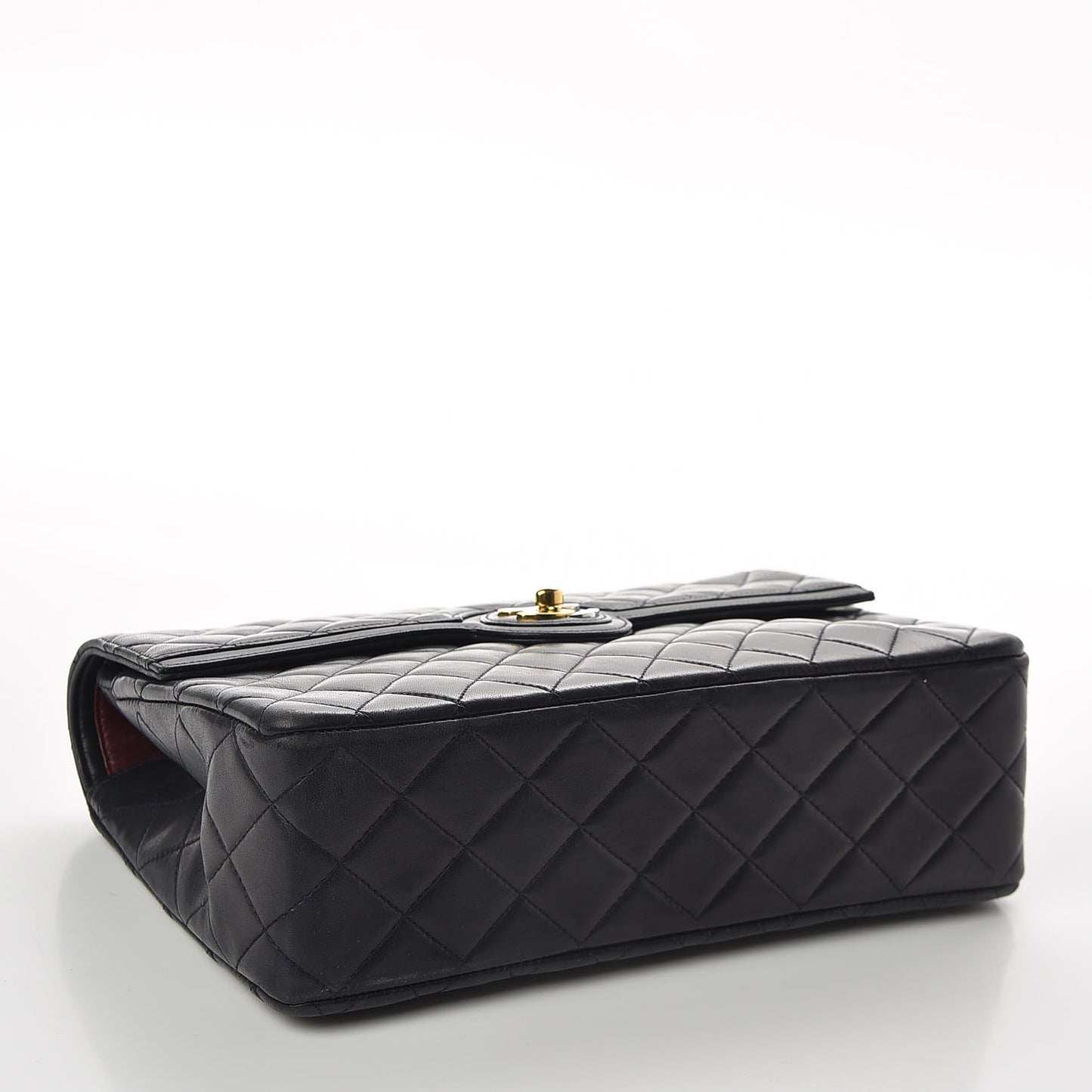 Lambskin Quilted Medium Single Flap Navy Blue