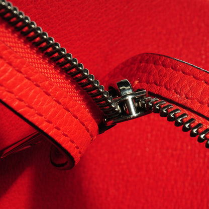 Celine Drummed Leather Suede Medium Trapeze Vermillion 5 of 10