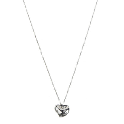 Tiffany Sterling Silver Elsa Peretti Full Heart Pendant Necklace 1 of 10