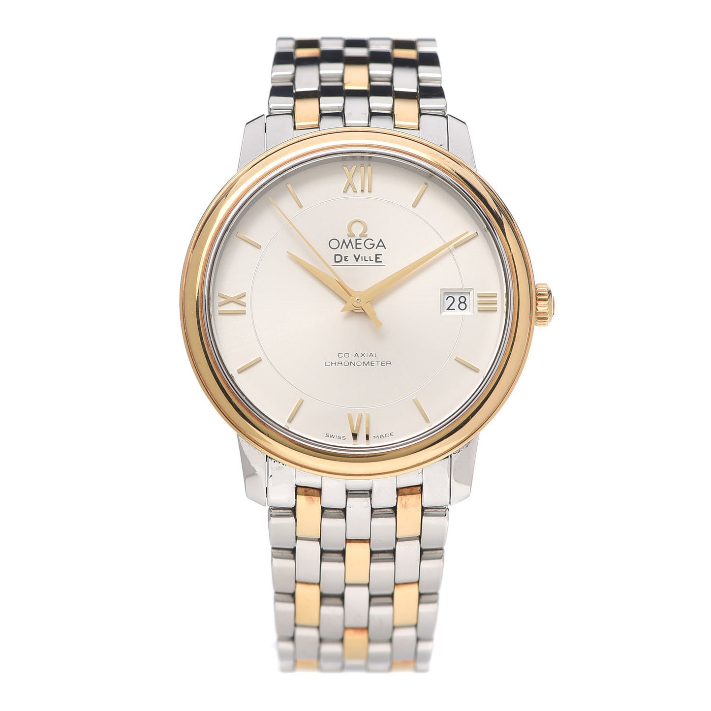 Stainless Steel 18K Yellow Gold 37mm De Ville Co-Axial Automatic Watch 424.20.37.20.02.001