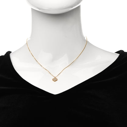 Van Cleef & Arpels 18K Yellow Gold Mother of Pearl Sweet Alhambra Pendant Necklace 2 of 6