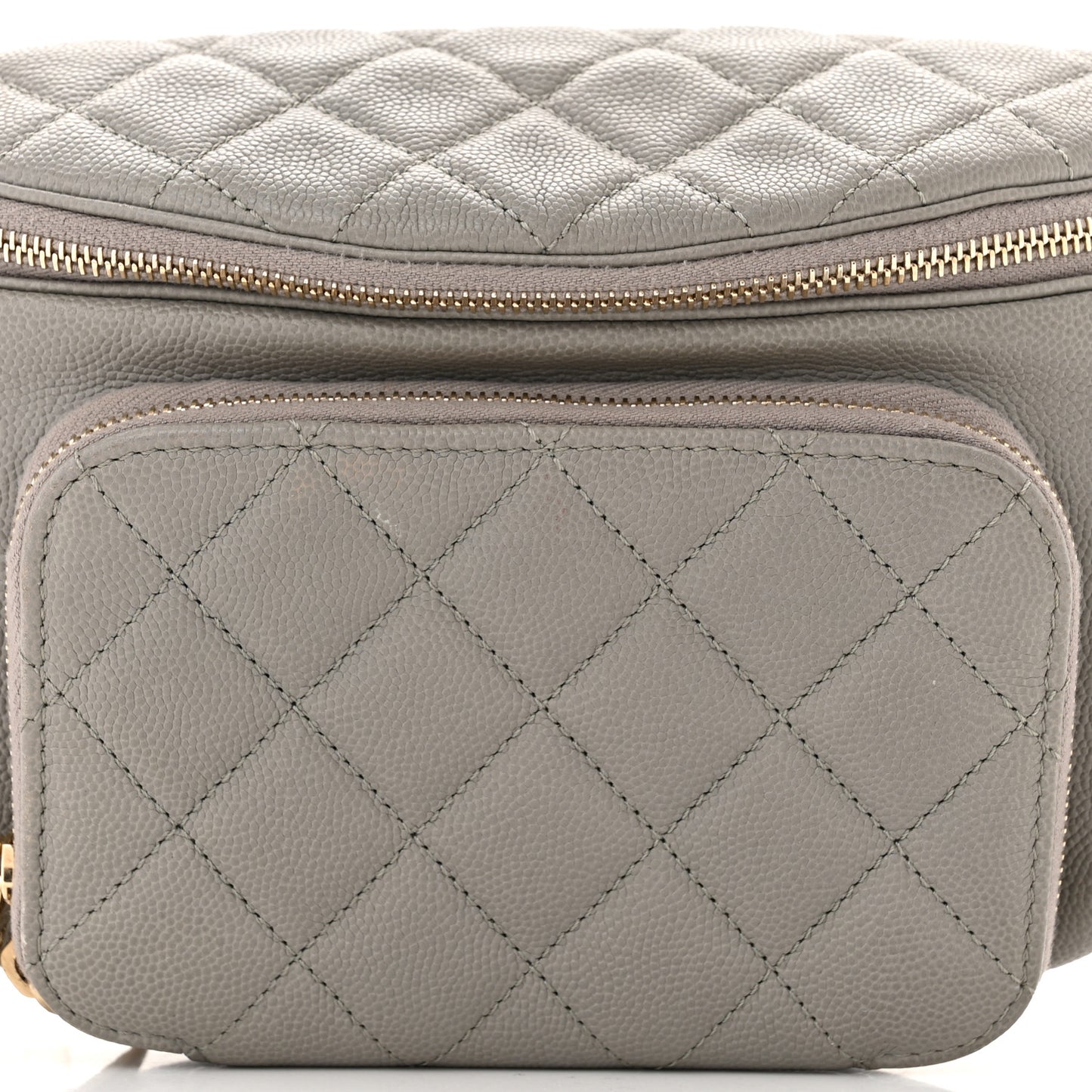 Caviar Quilted Business Affinity Waist Bag Grey