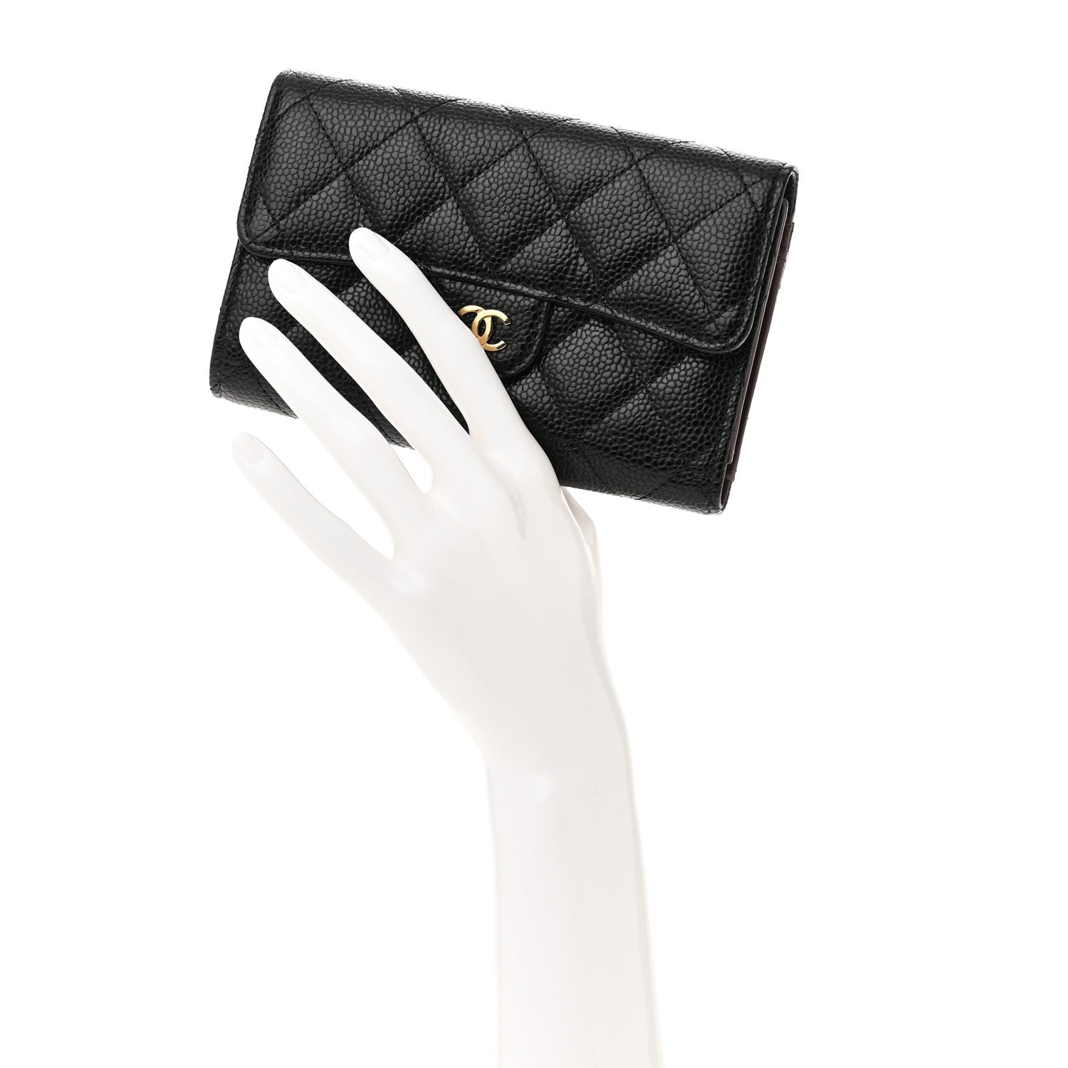 Chanel Caviar Quilted Medium Flap Wallet Black 2 of 9