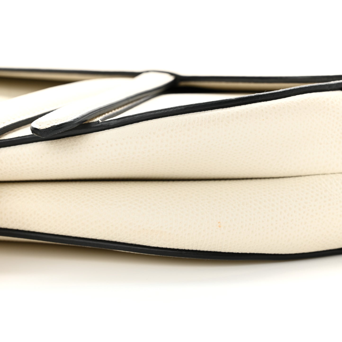 Grained Calfskin Saddle Bag White