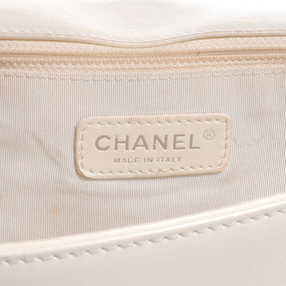 Chanel Lambskin Quilted Large Boy Flap Black White 6 of 10