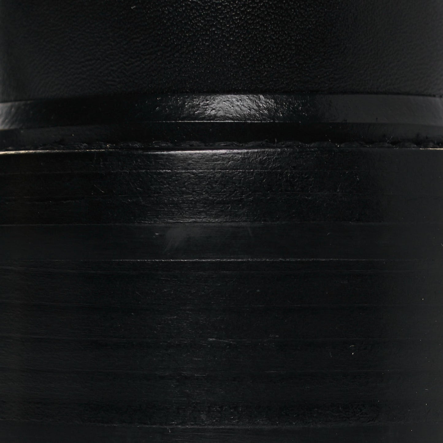 Shiny Lambskin Quilted Lace Up Combat Boots 37.5 Black