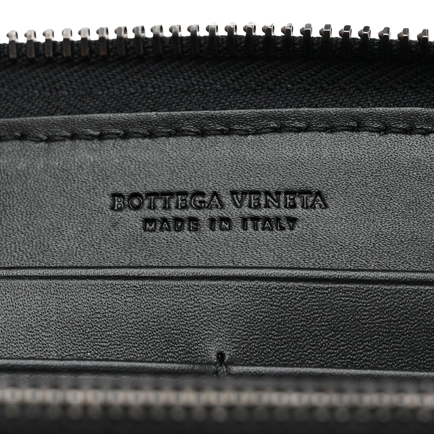 Nappa Intrecciato Zip Around Wallet Black