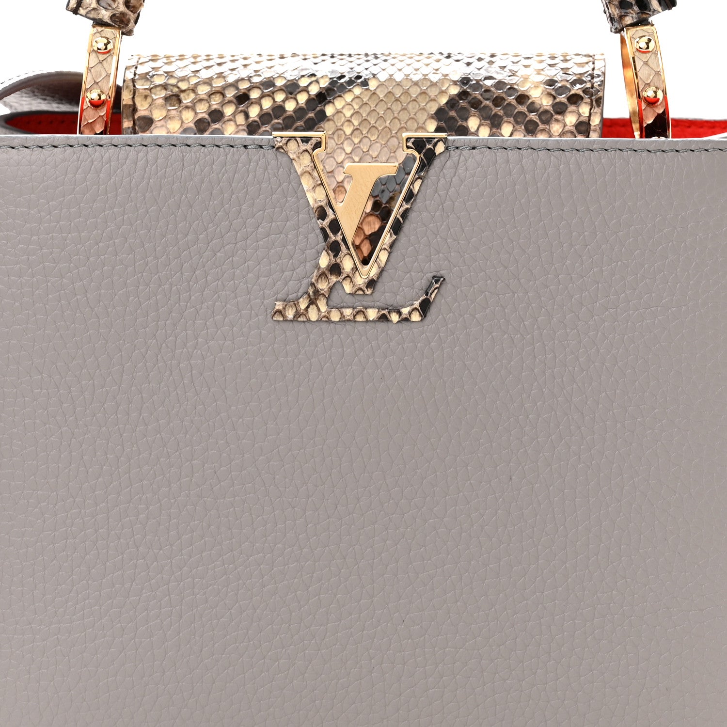 Louis Vuitton Taurillon Snakeskin Capucines BB Steeple Grey 7 of 10