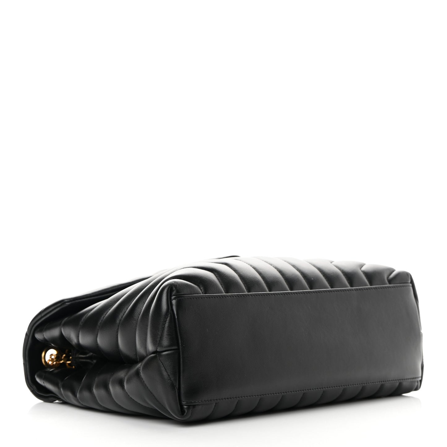 Calfskin Y Quilted Monogram Medium Loulou Chain Satchel Black