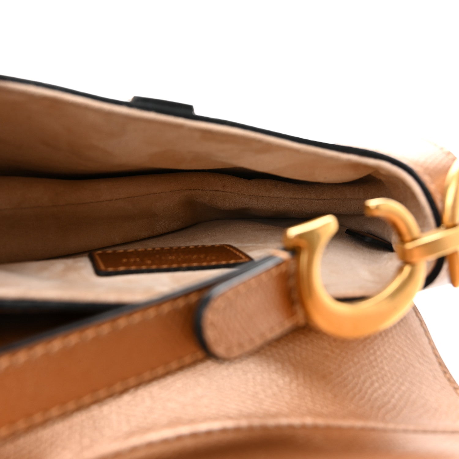 Christian Dior Metallic Grained Calfskin Mini Saddle Bag Gold 5 of 9