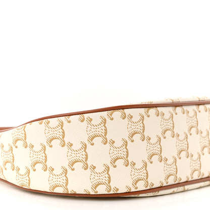 Celine Canvas Calfskin Ava Triomphe Shoulder Bag White 10 of 11