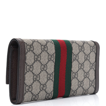 Gucci GG Supreme Monogram Web Ophidia Continental Wallet Brown 3 of 10