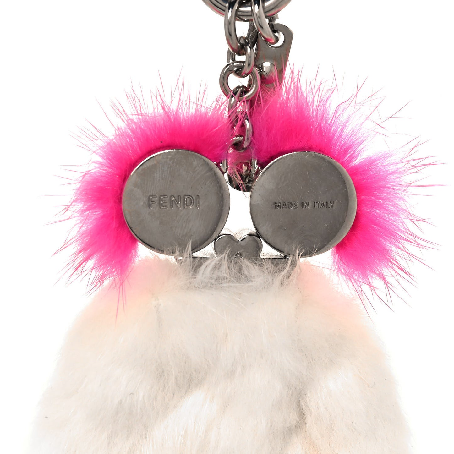 Calfskin Mink Fox Fur Witches Charm Pink Multicolor