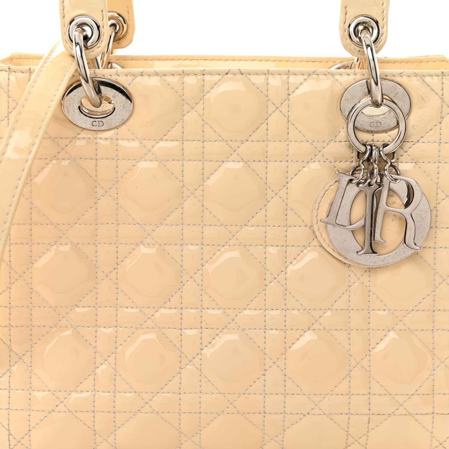 Christian Dior Patent Cannage Medium Lady Dior Beige 7 of 11