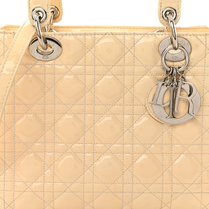 Christian Dior Patent Cannage Medium Lady Dior Beige 7 of 11