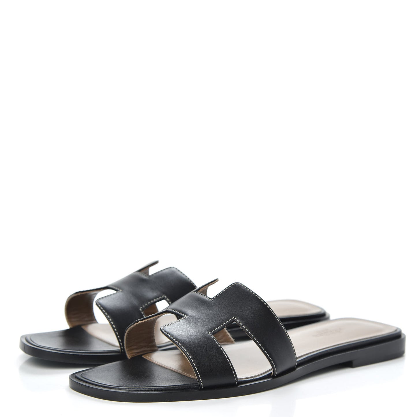 Box Calfskin Oran Sandals 37 Black