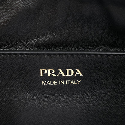 Prada Soft Grain Calfskin Large Demi-Lune Shoulder Bag Black 6 of 9