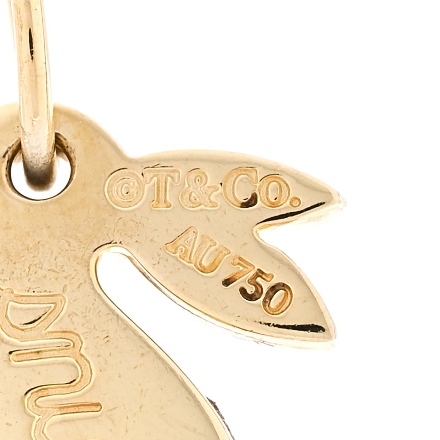 18K Yellow Gold Snuggle Bunny Charm