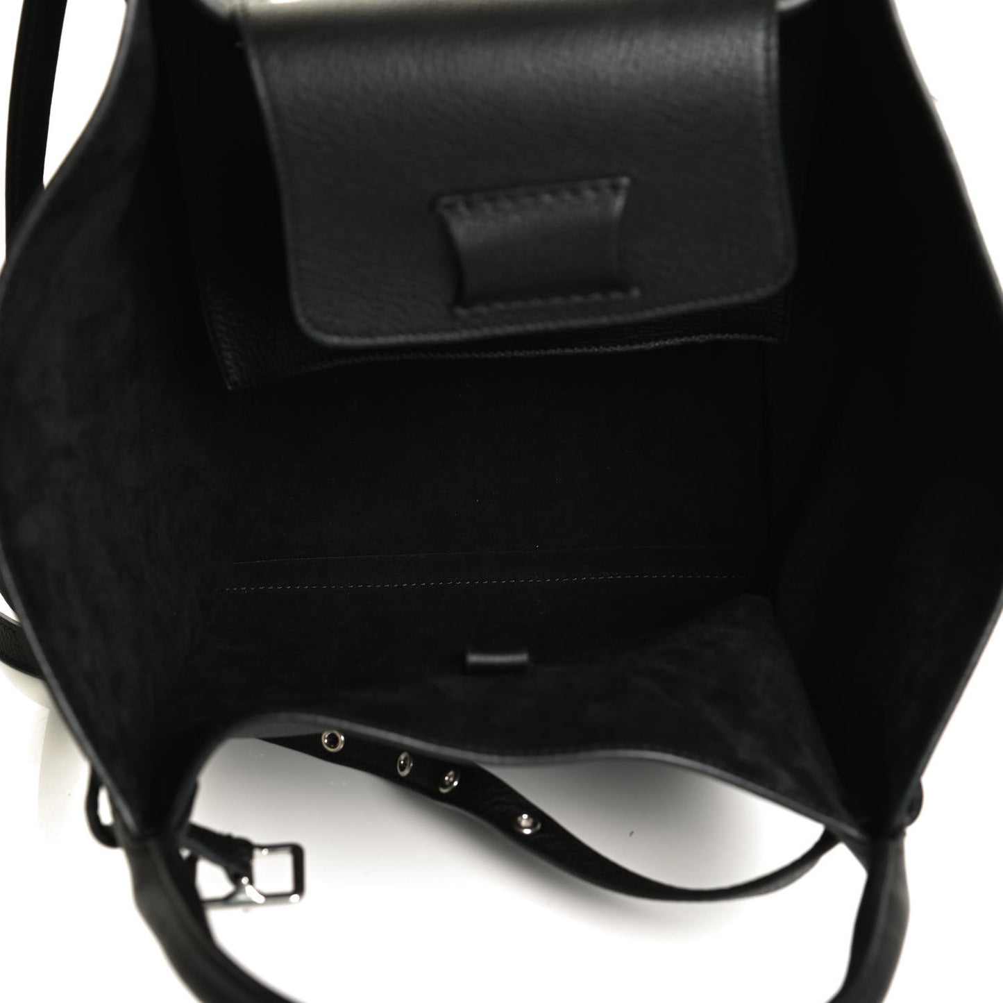 Supple Grained Calfskin Small Long Strap Big Bag Black