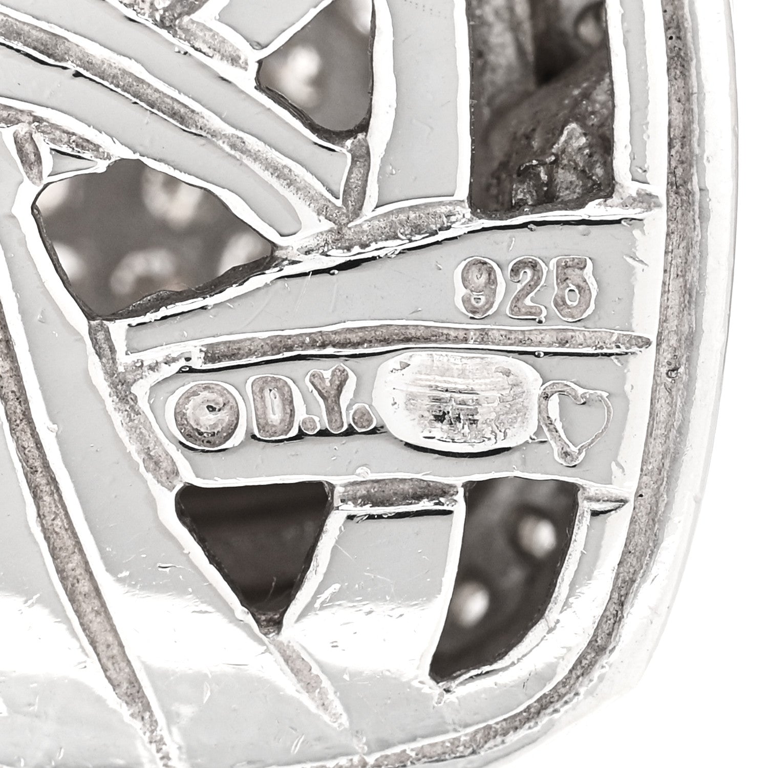 David Yurman Sterling Silver Pave Diamond 10mm Albion Pendant 3 of 3