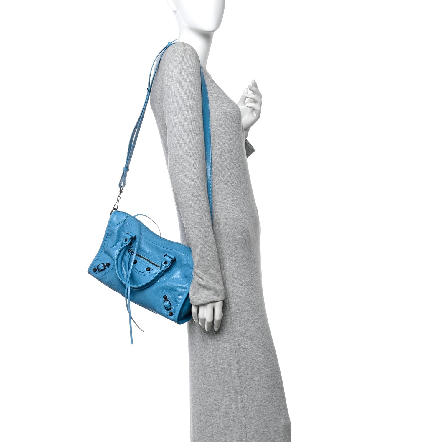 Balenciaga Agneau Arena Classic Hardware Small Le City Bleu Cyan 2 of 11