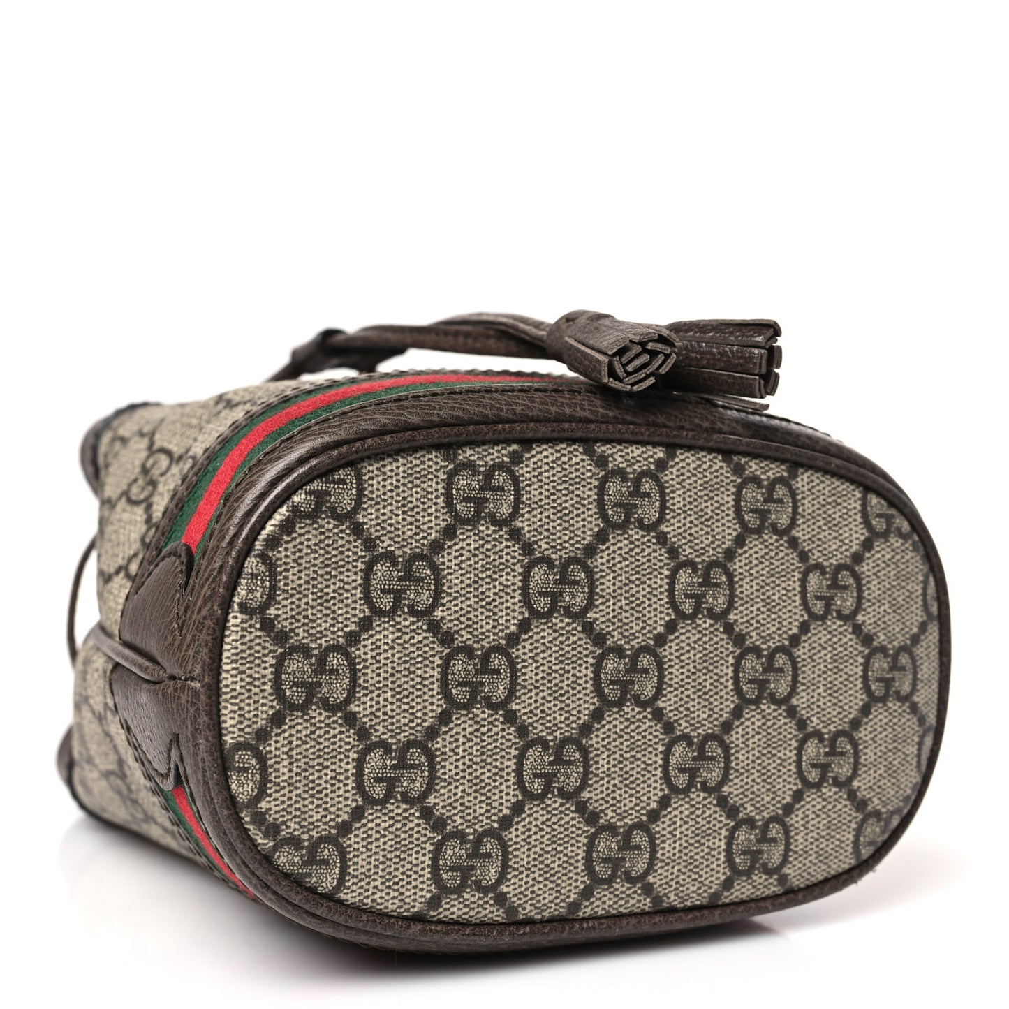 GG Supreme Monogram Web Mini Ophidia Bucket Bag Brown