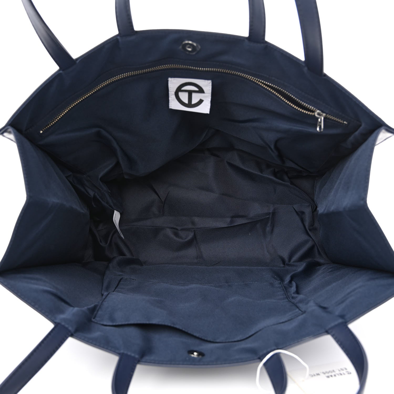 Telfar Vegan Leather Large Shopping Bag Navy 5 of 11