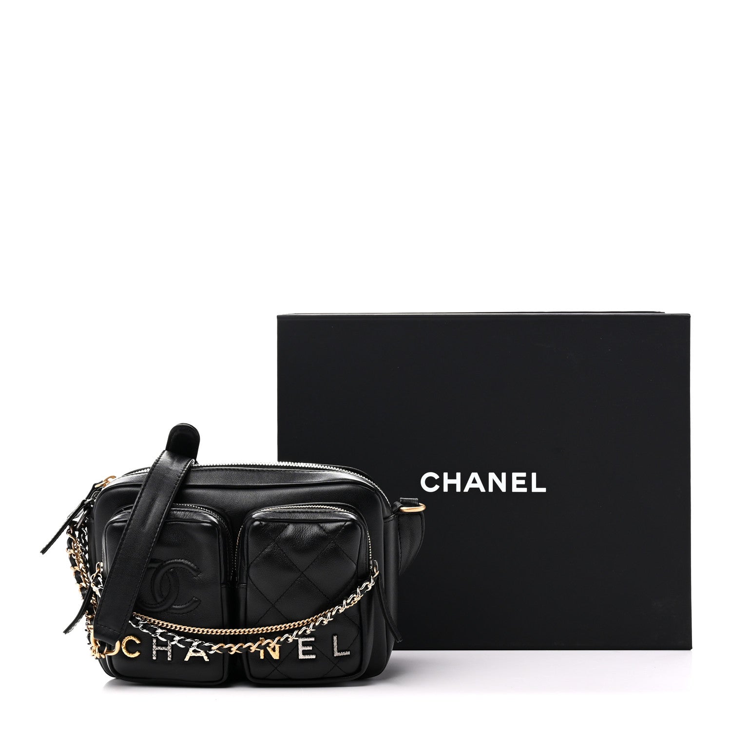 Chanel Calfskin Quilted Small Camera Case Black 11 of 11