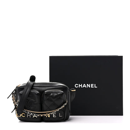 Chanel Calfskin Quilted Small Camera Case Black 11 of 11