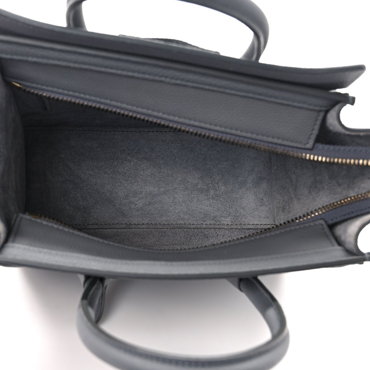 Drummed Calfskin Nano Luggage Kohl