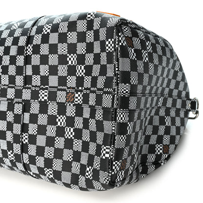 Louis Vuitton Damier Distorted Keepall Bandouliere 50 Black White 9 of 9