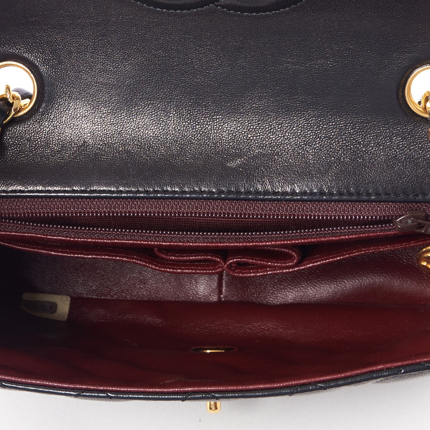 Lambskin Quilted Mini Square Flap Bag Black