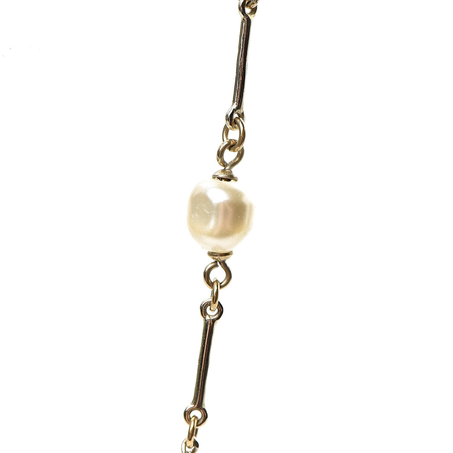 Chanel Pearl CC Pendant Long Necklace Gold 5 of 8