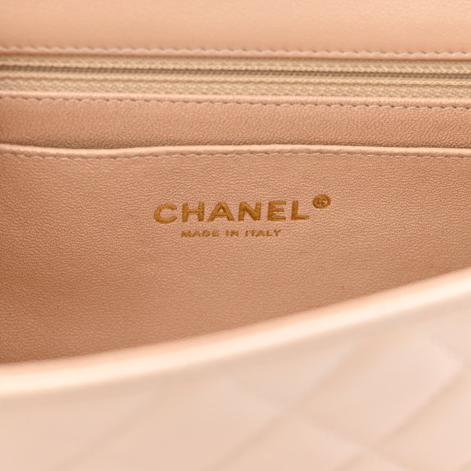 Chanel Iridescent Lambskin Quilted Mini Rectangular Flap Beige 6 of 11