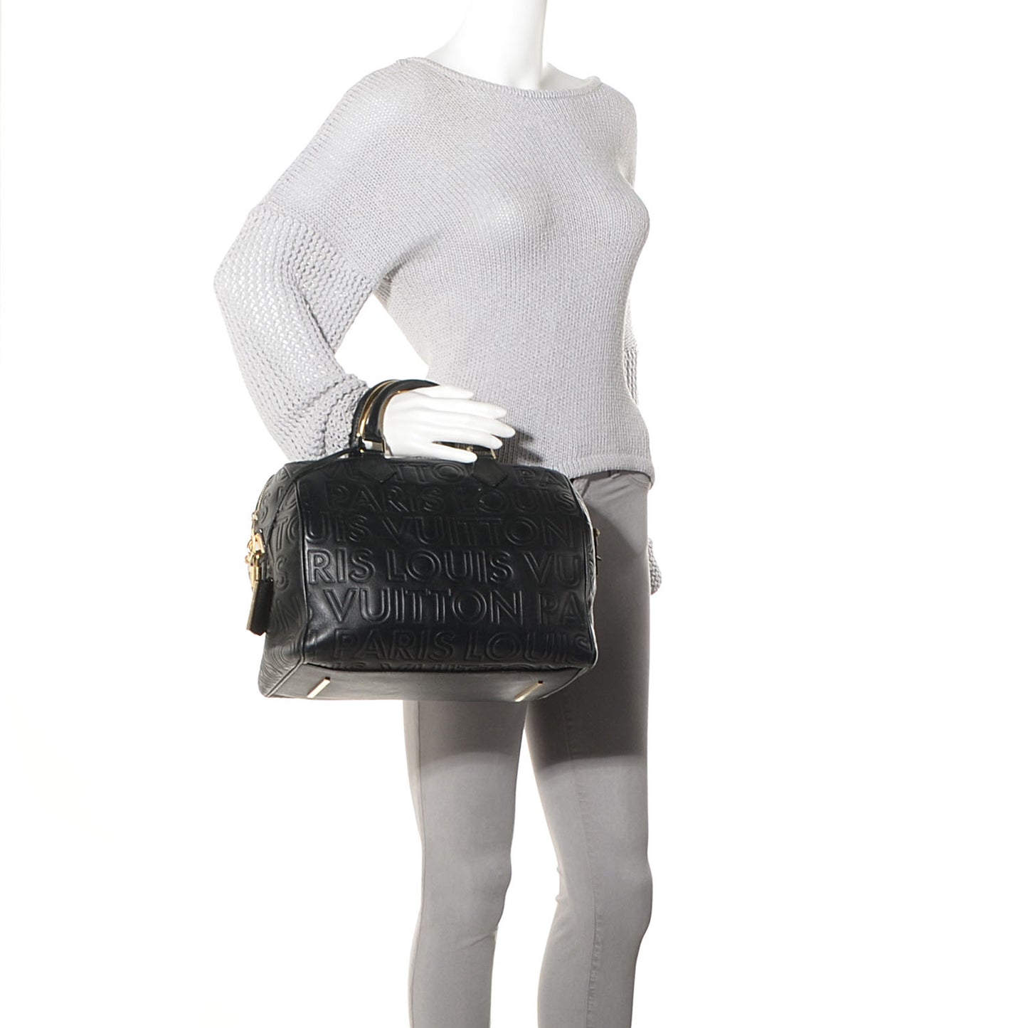 Calfskin Embossed Speedy Cube 30 Black