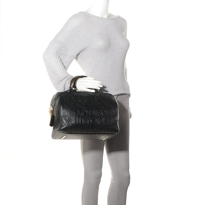 Louis Vuitton Calfskin Embossed Speedy Cube 30 Black 2 of 7