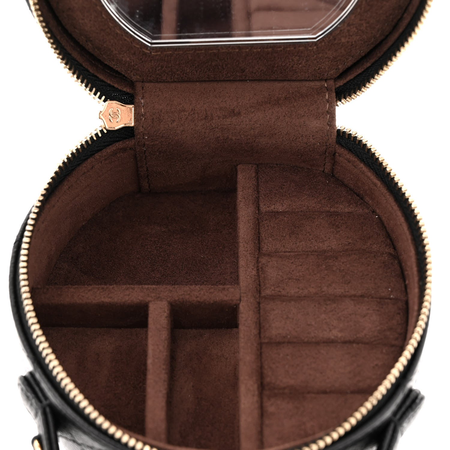 Chanel Caviar Quilted Round Top Handle Jewelry Case Black 6 of 13