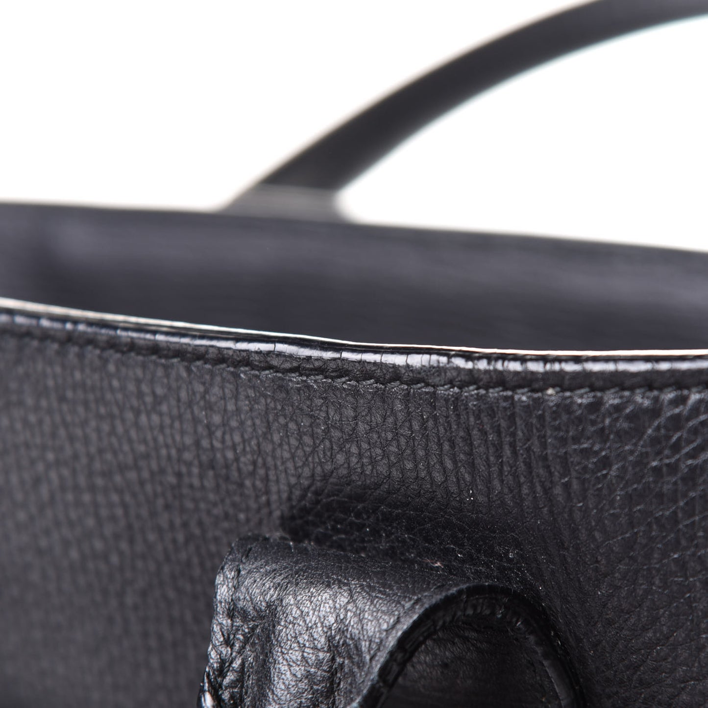 Grainy Calfskin House Check Medium Banner Tote Black