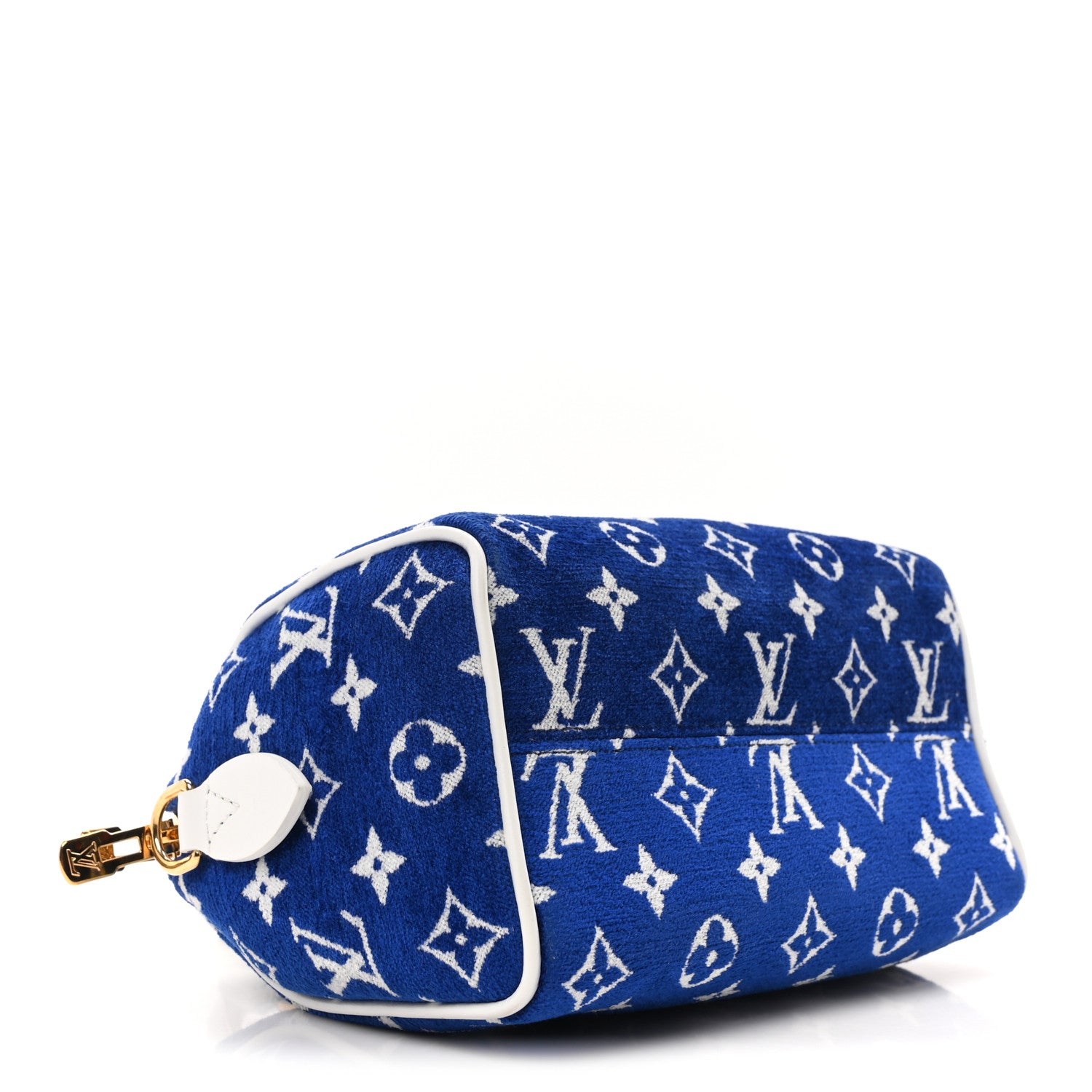 Louis Vuitton Jacquard Velvet Monogram LV Match Speedy Bandouliere 20 Blue 4 of 9
