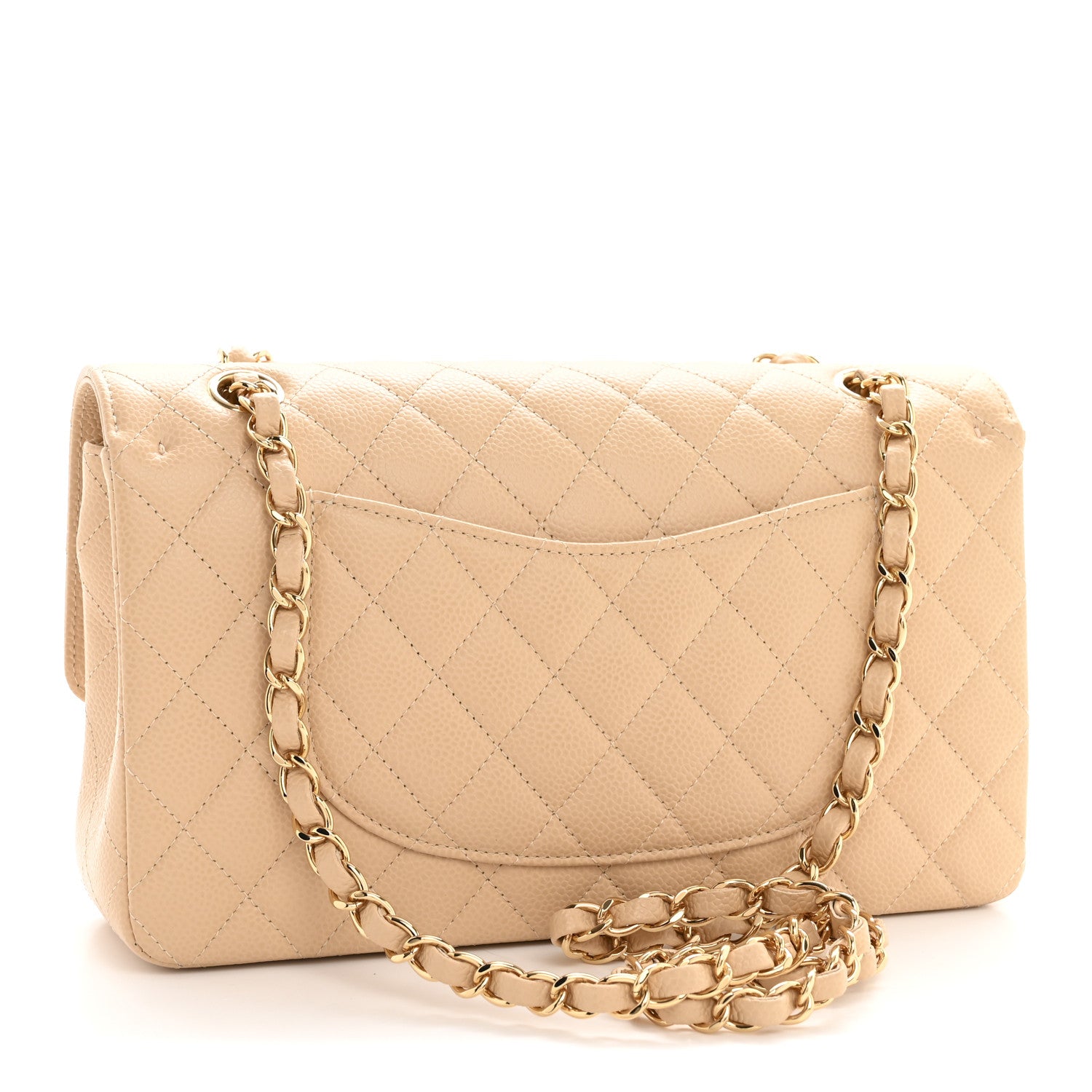 Chanel Caviar Quilted Medium Double Flap Beige 3 of 11